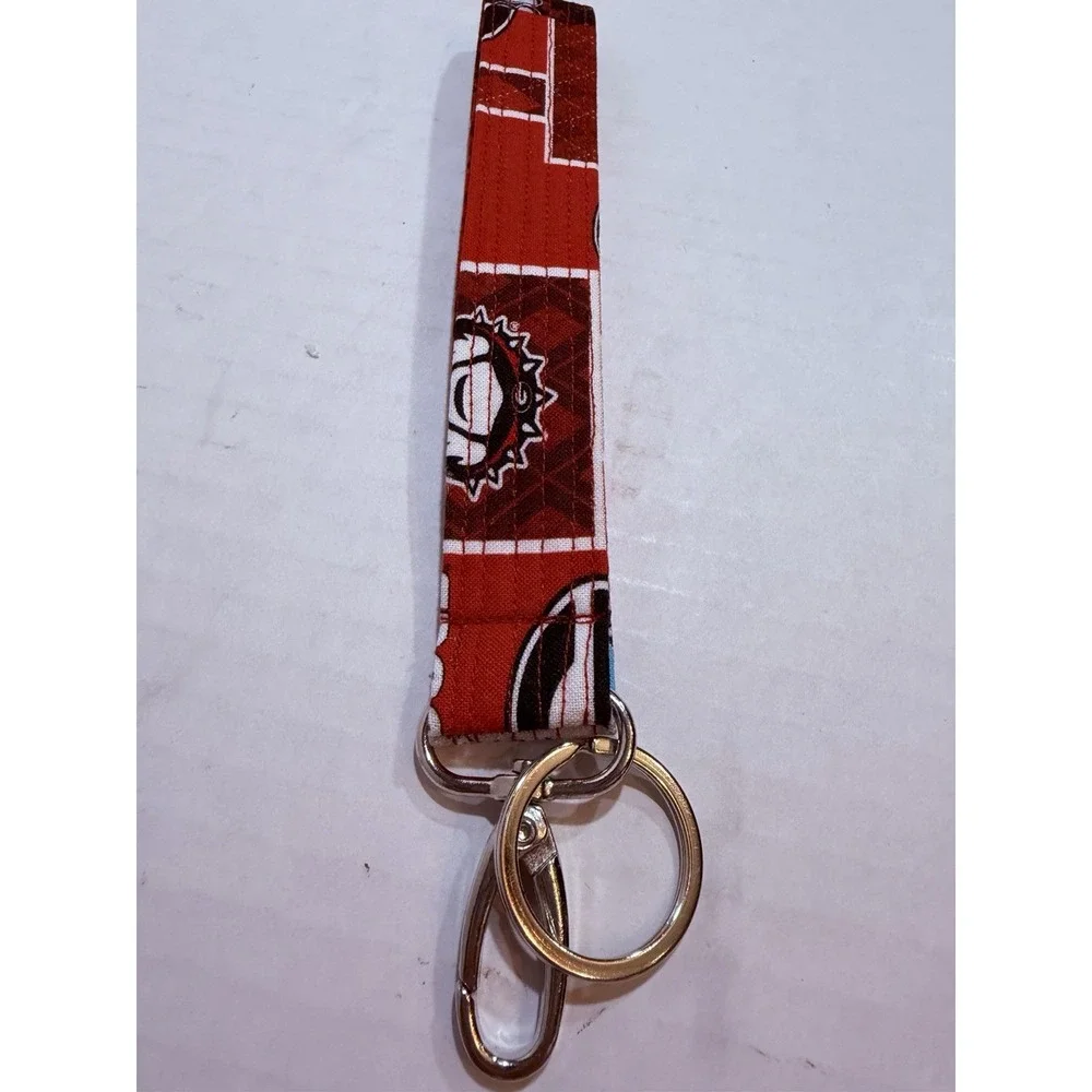 Georgia Bulldogs Handcrafted Fabric Wristlet Keychain